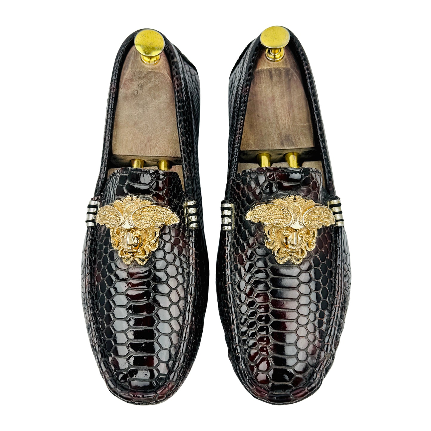 Versace Men's Python Embossed Loafers (Size 42)