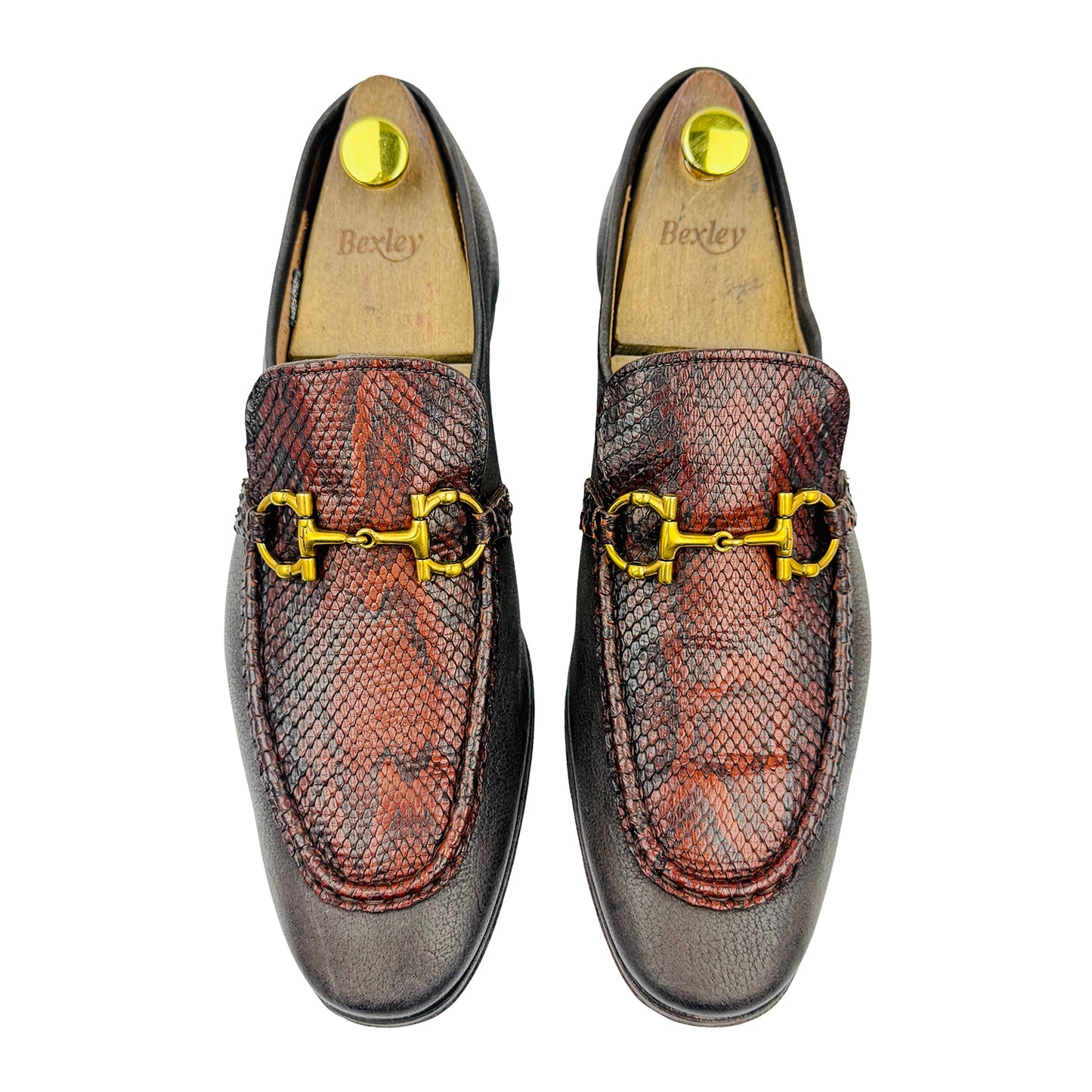 Salvatore Ferragamo Exotic Python Embossed Loafers (Size 43.5)