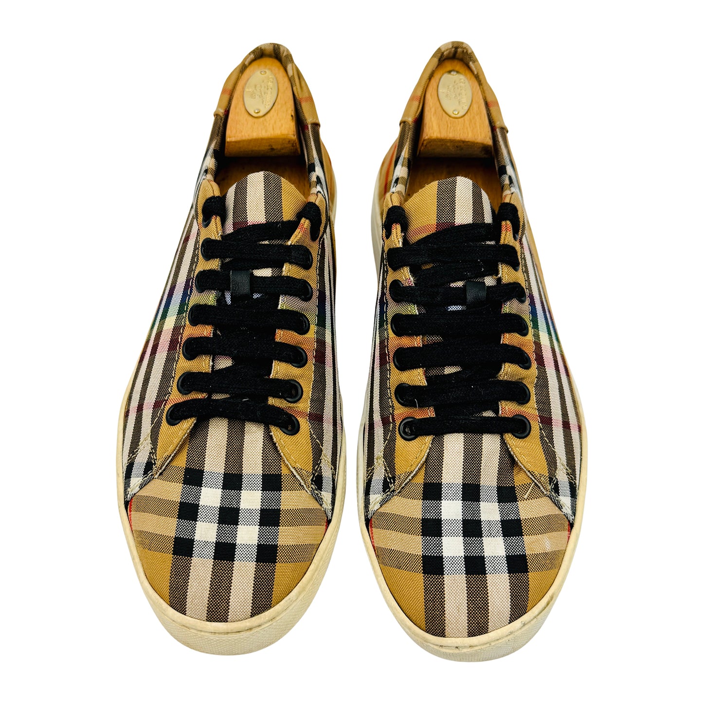 Burberry Rainbow Check Canvas Low-Top Sneakers (Size 43/43.5)