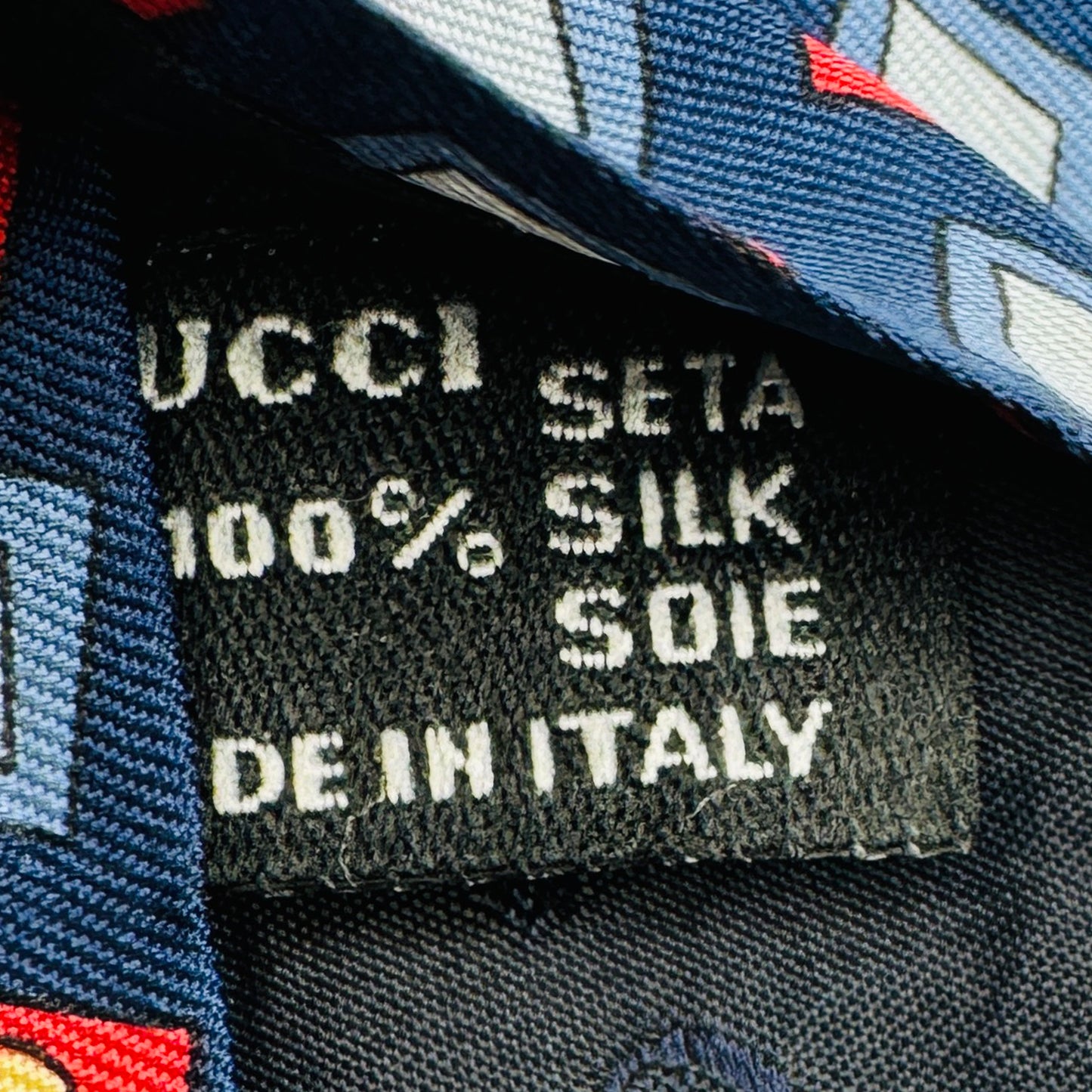 Gucci Navy Blue 'Playing Card Suit Pattern' Tie (Size Regular)
