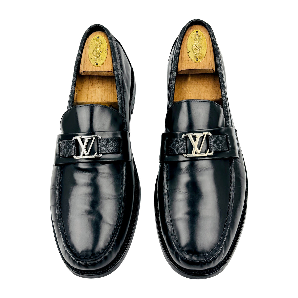 Louis Vuitton Major 'LV Initials' Black Loafers (Size 44)