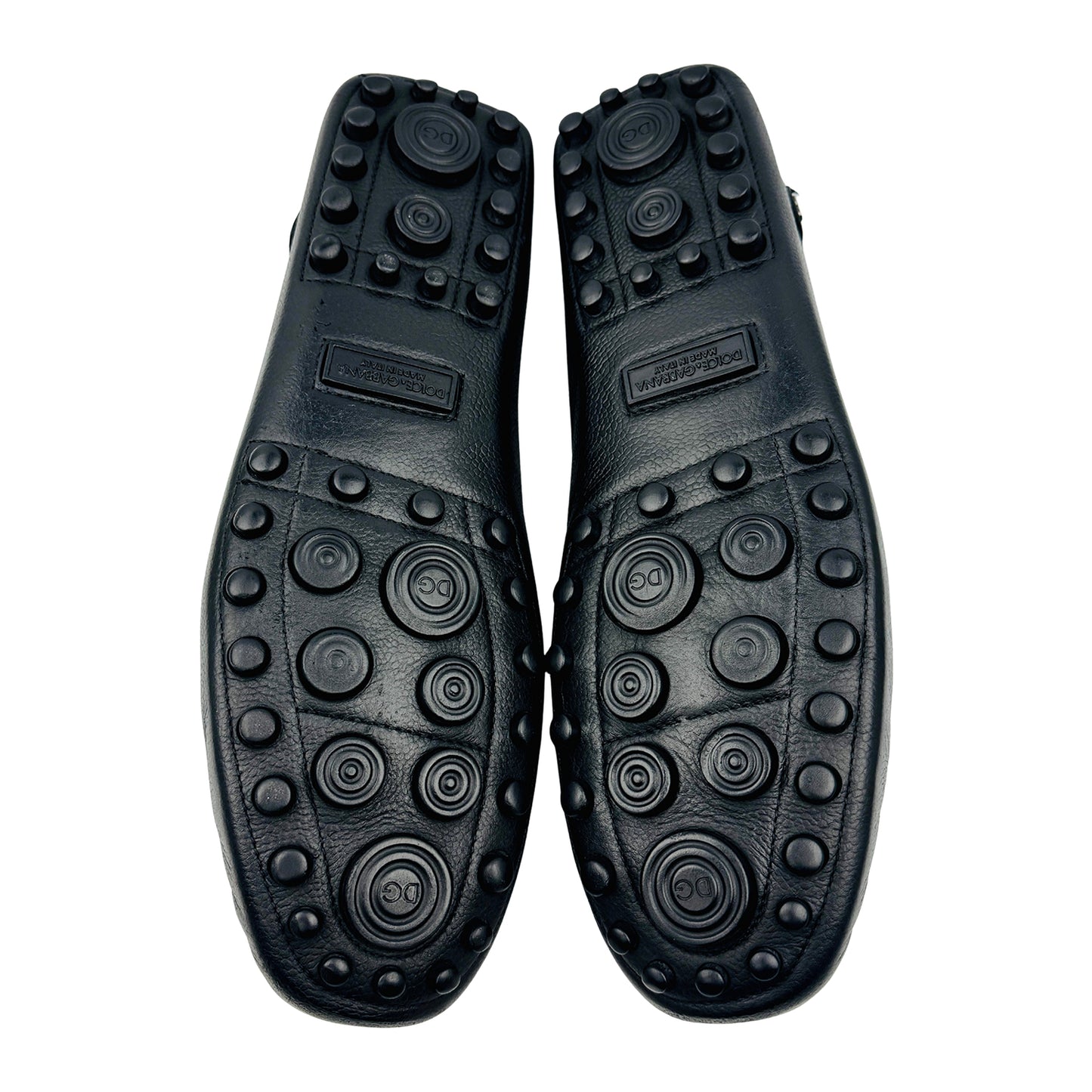 Dolce & Gabbana Black Pebbled Leather Loafers (Size 44) - A30048