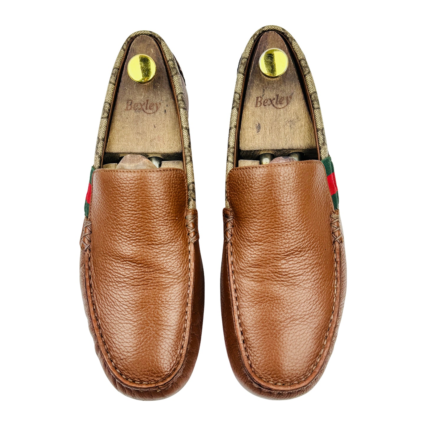 Gucci Men's Brown GG Supreme Canvas Loafers (Size 42.5)