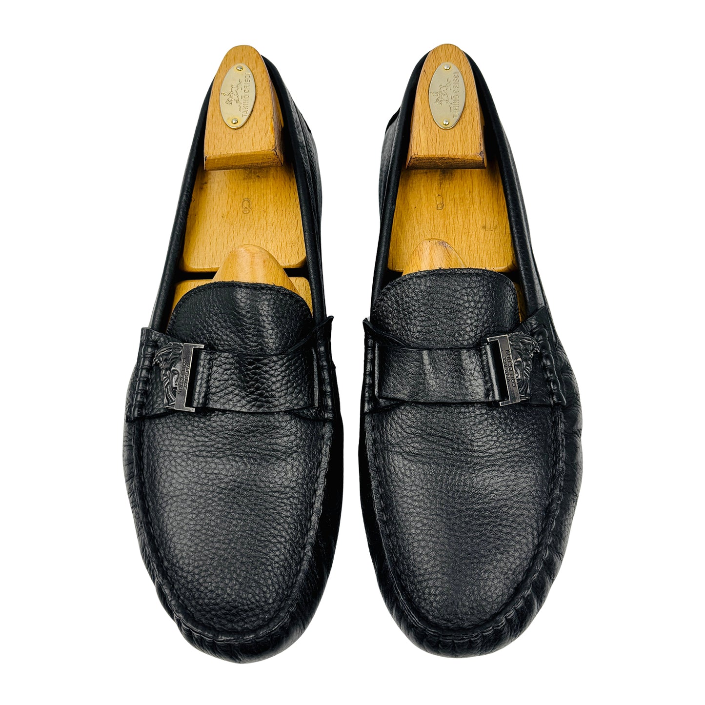 Versace Black Medusa Plaque Loafers (Size 42)