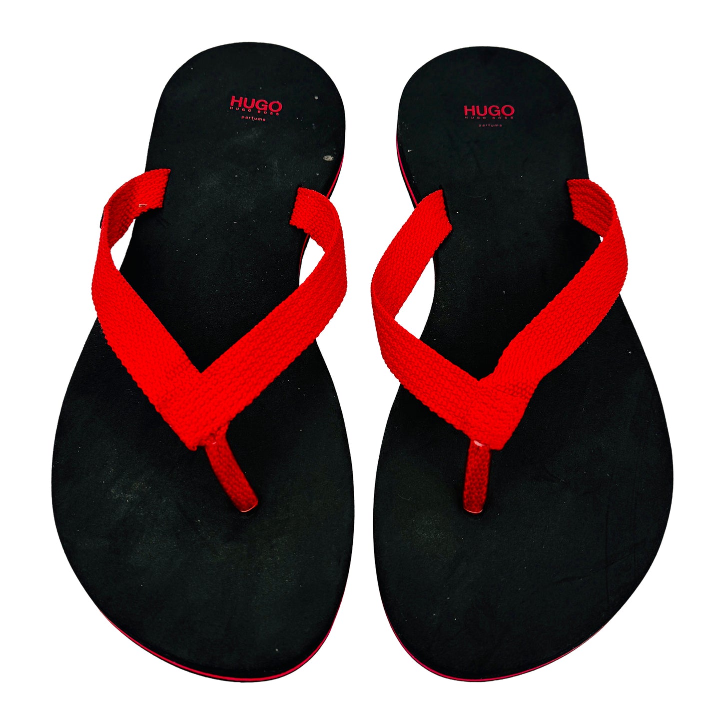 Hugo Boss Men's Red Black Flipflops (Size 42.5/43)
