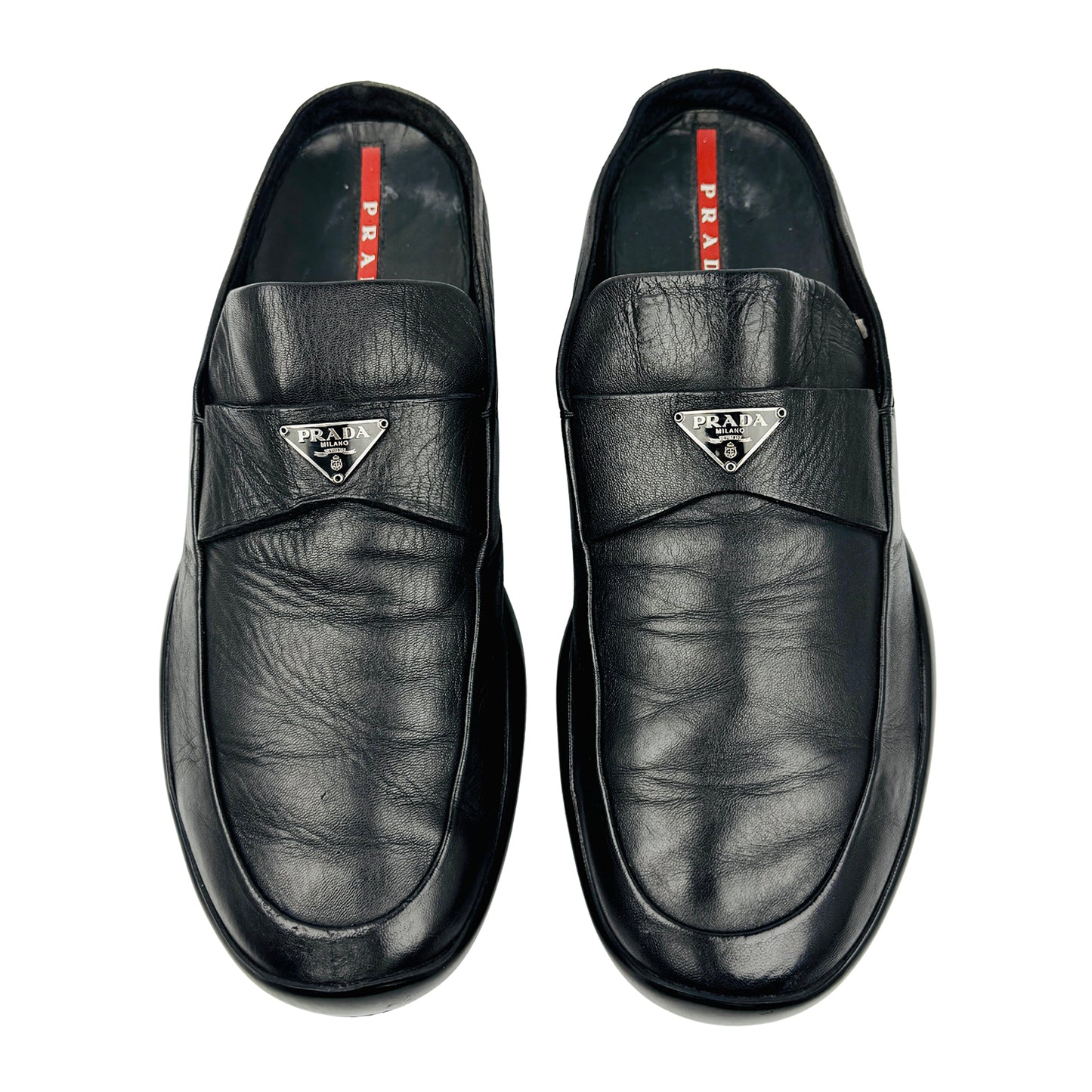 Prada Men's Black Leather Mules (Size 43.5)