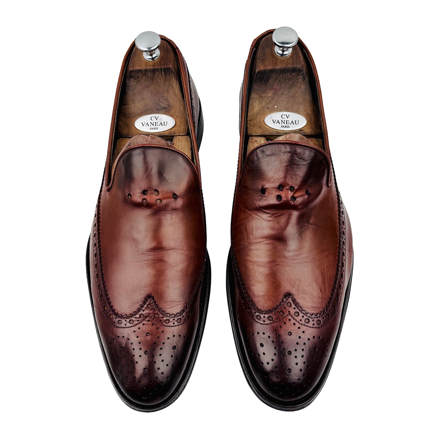Russel & Bromley Brown Leather Wingtip Loafers (Size 44)