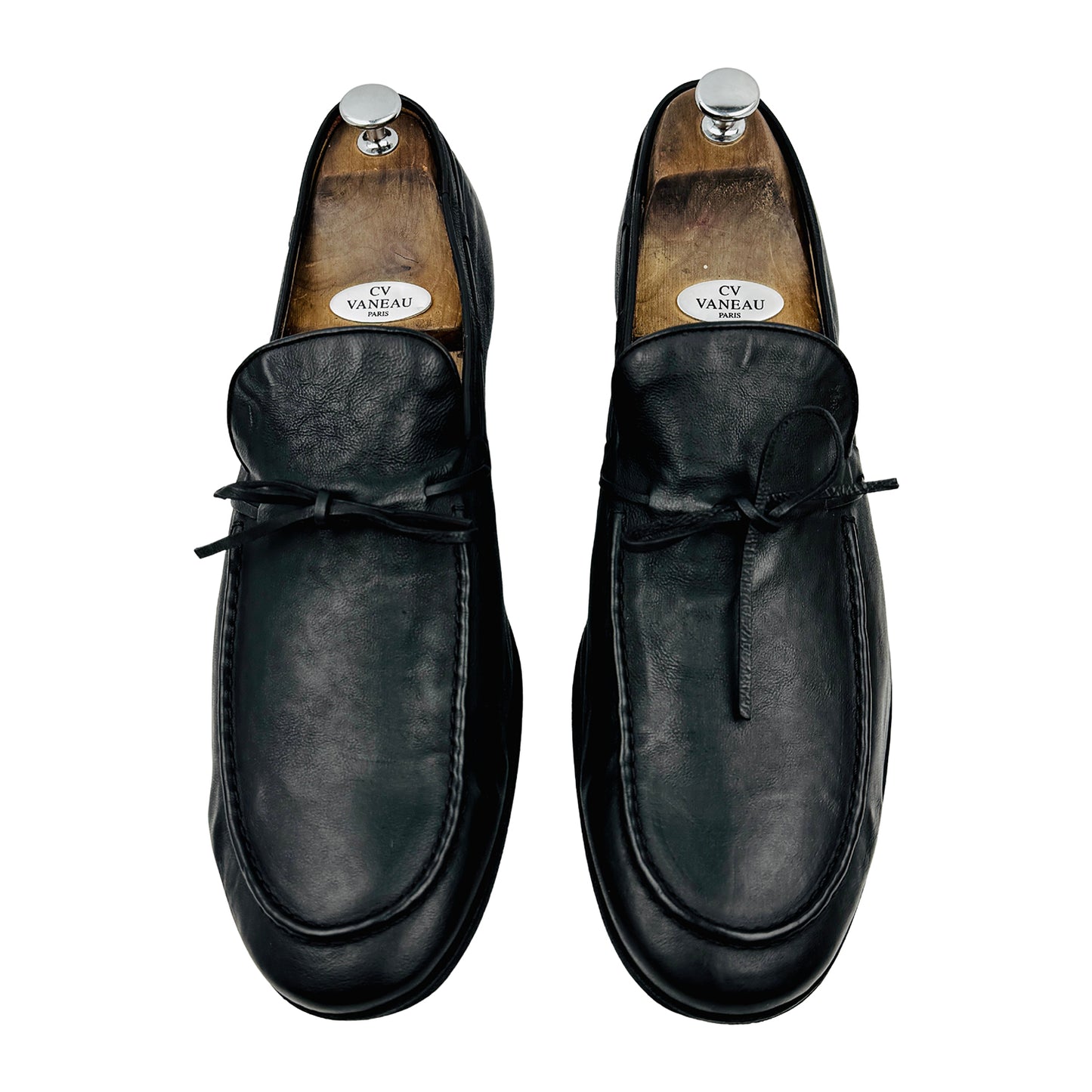 Tod's Men's Black Leather Tie Loafers (Size 45)