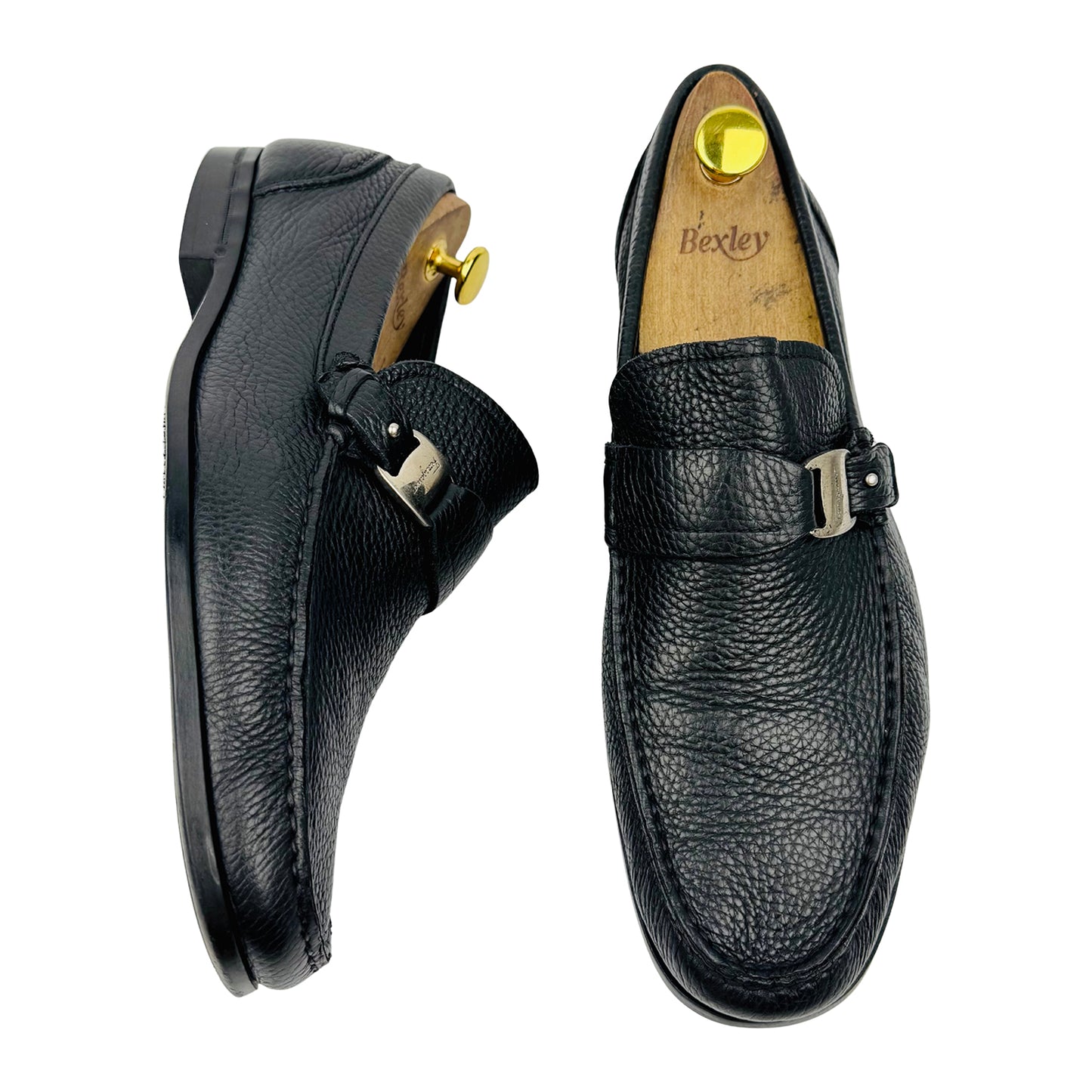 Salvatore Ferragamo Black Grain Leather Loafer (Size 43.5)