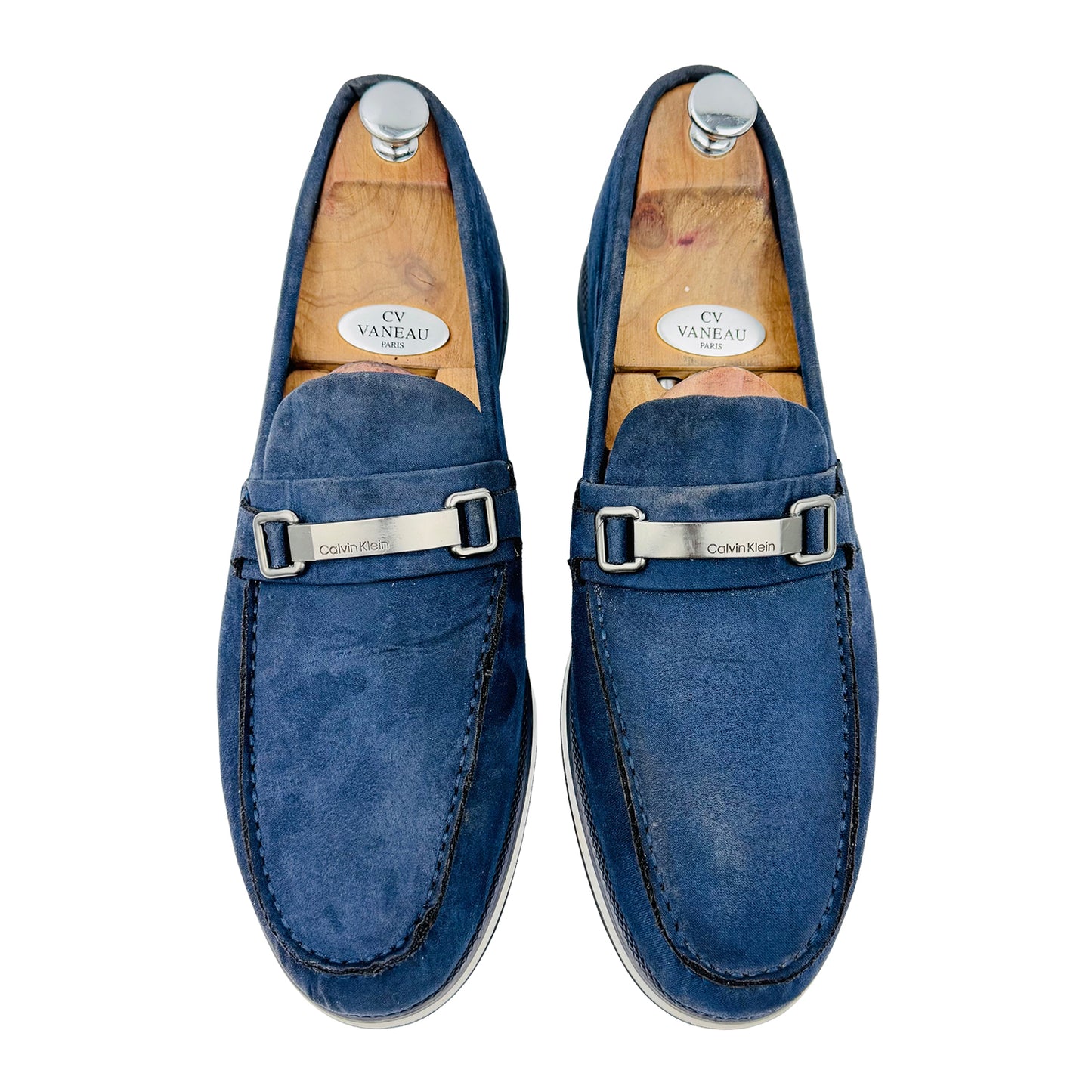 Calvin Klein Men's Blue Suede Loafers (Size 44)