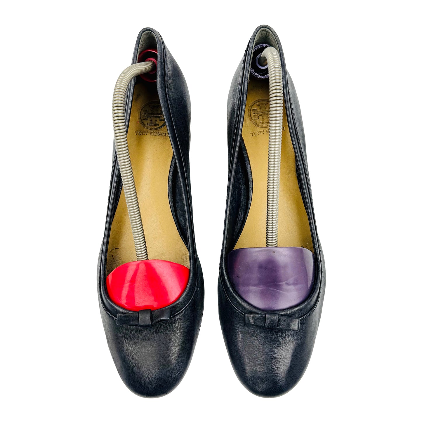 Tory Burch Black Leather Block-Heel Pumps (Size 37.5)