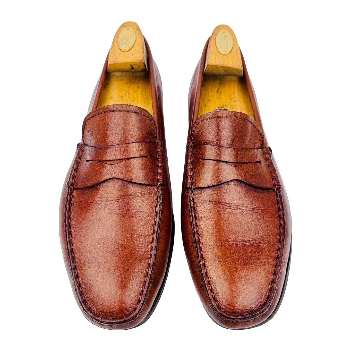 Front image of Tod's Men's Gommino Brown Leather Loafers (Size 43)