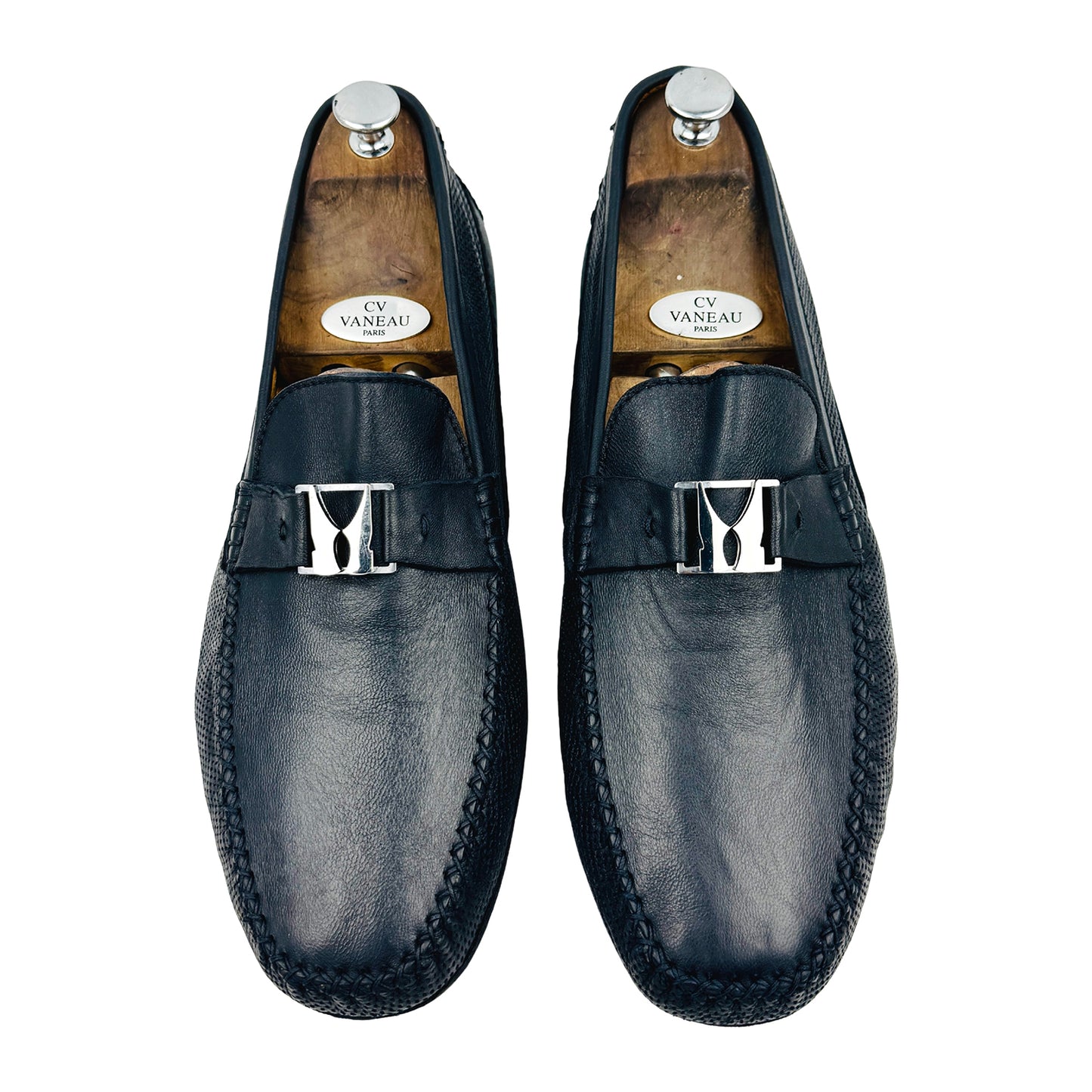 Moreschi Men's Navy Blue Leather Loafers (Size 45/45.5) - 44034