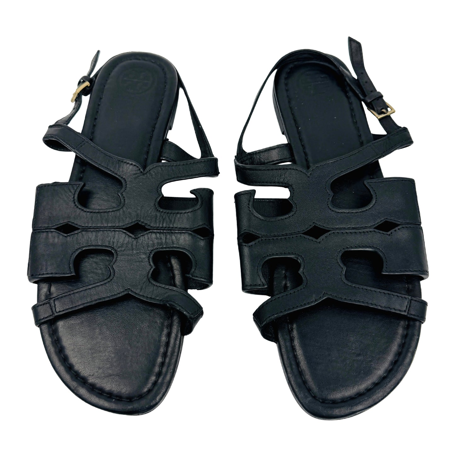 Tory Burch Women's Black Leather Sandals (Size 37.5)