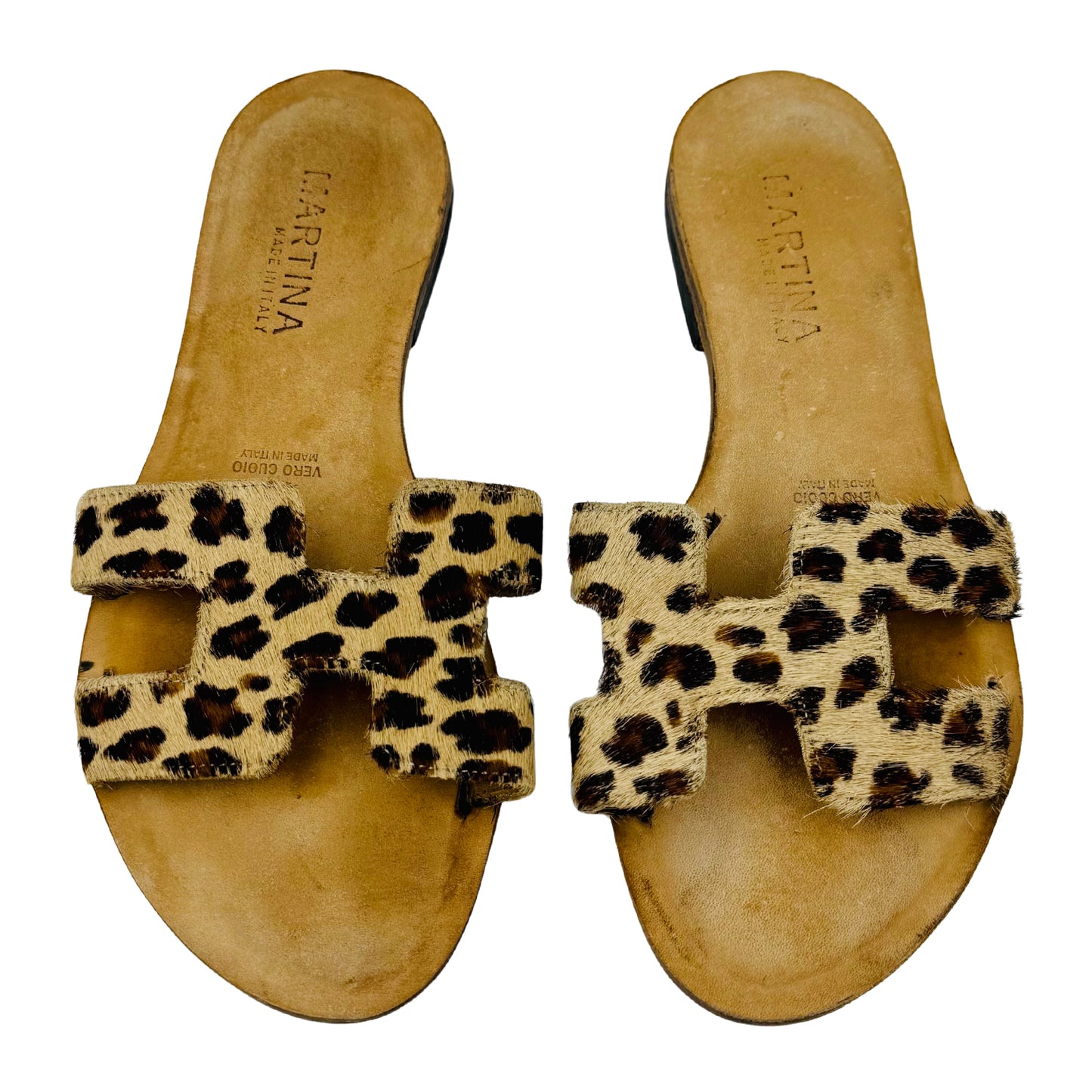 Martina Women's Leopard Print Sandal Slides (Size 38)