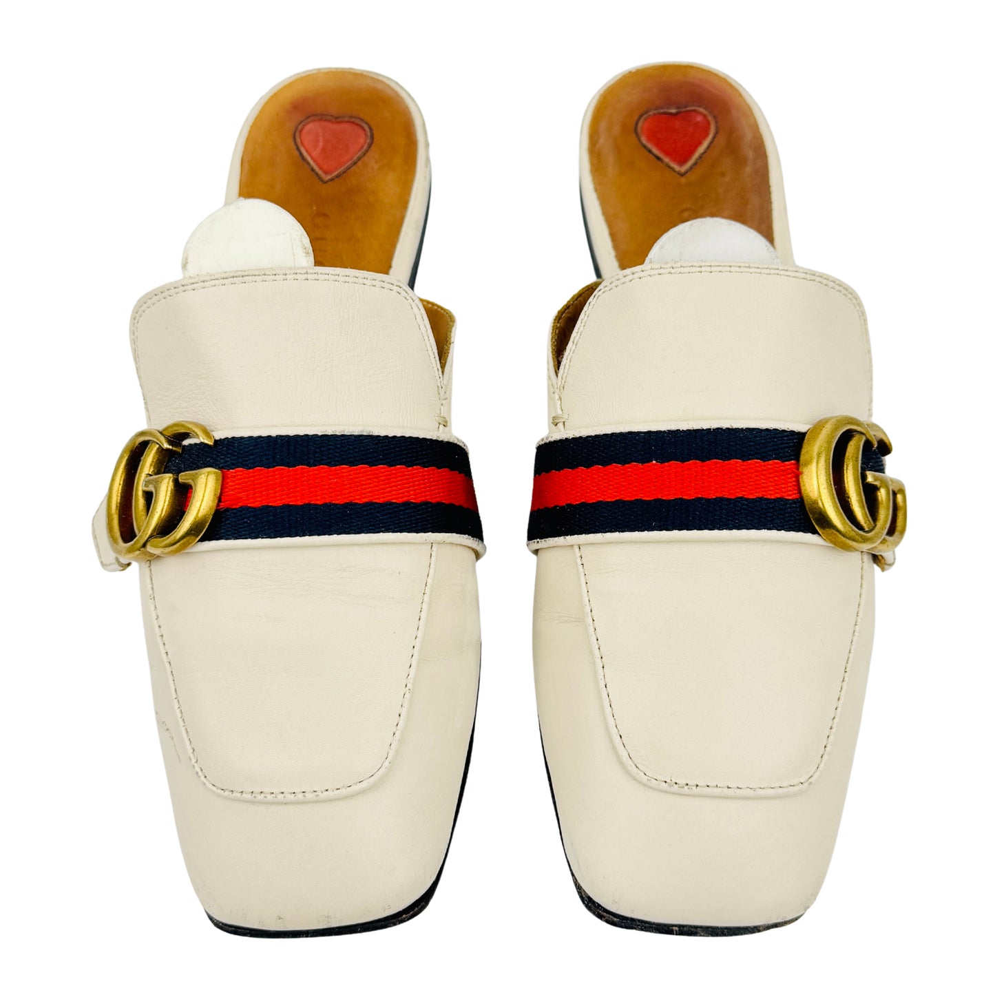 Gucci Women's Off-White Leather Mules (Size 35/35.5) - 423694