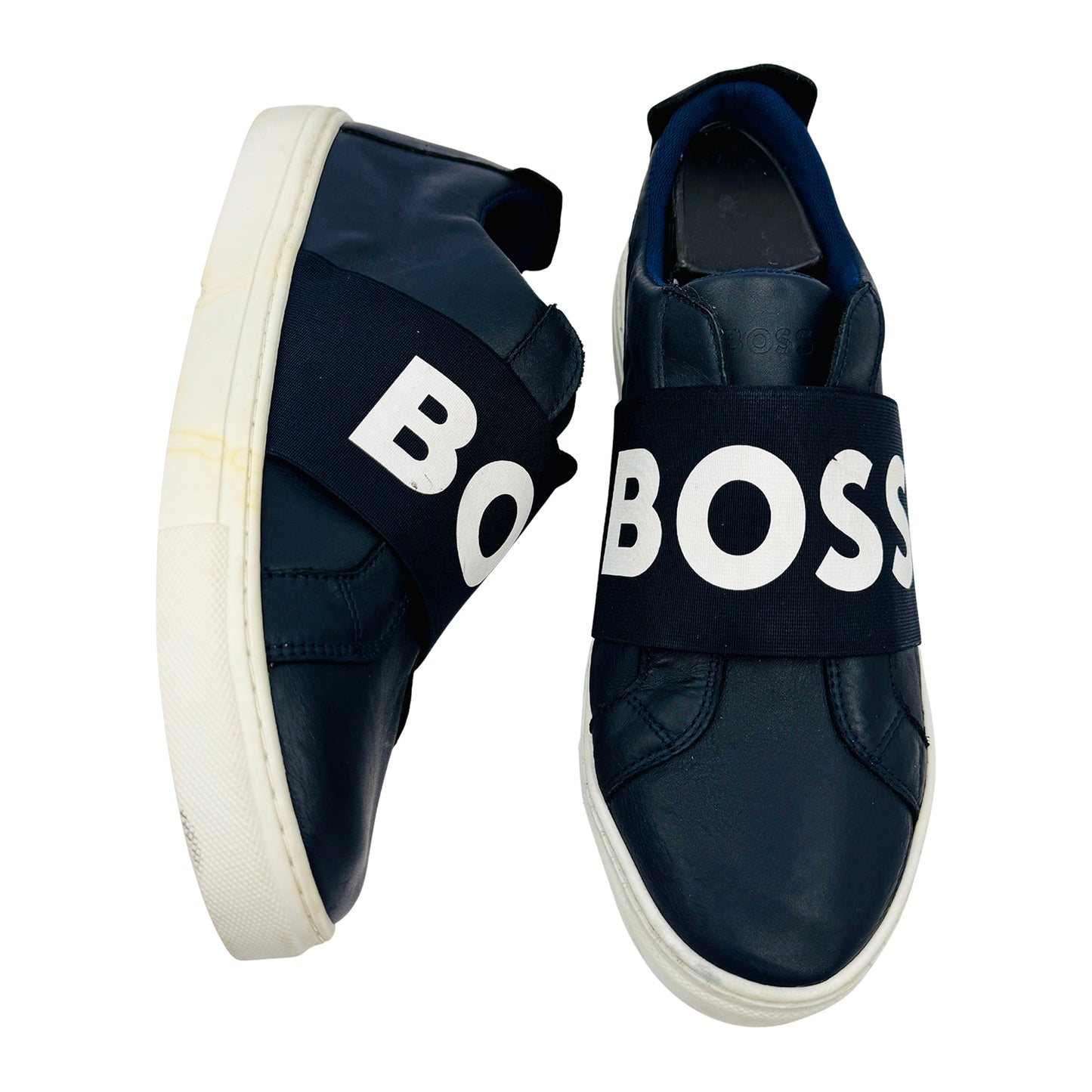 Hugo Boss Logo-Elastic Navy Slipon Shoes (Size 41)