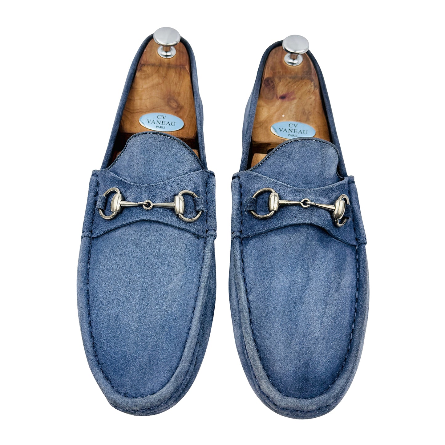 Gucci Blue Suede Horsebit Driving Loafers (Size 46/46.5) - 236936