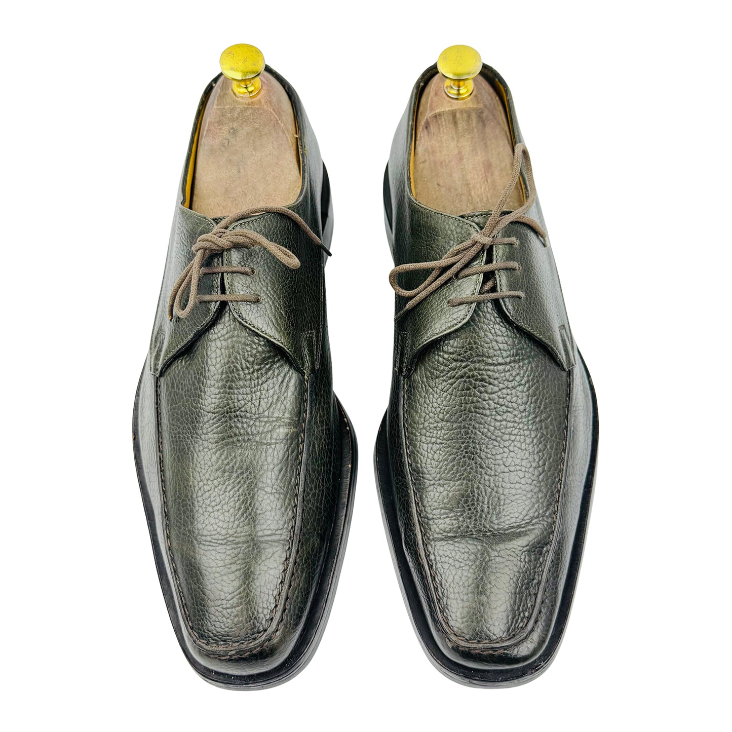Bally Tames Dark Green Leather Derby Shoes (Size 42.5)
