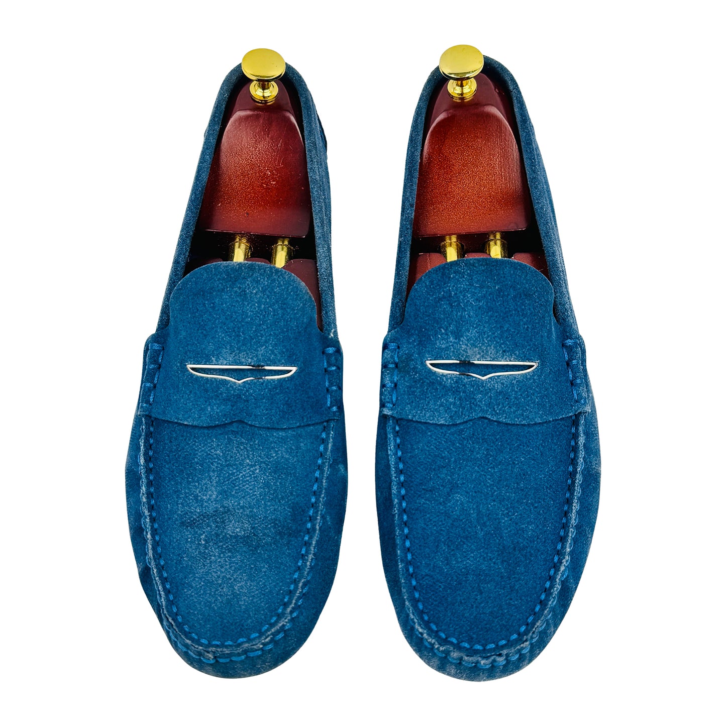 Louis Vuitton Men's Blue Suede Driving Loafers (Size 45)