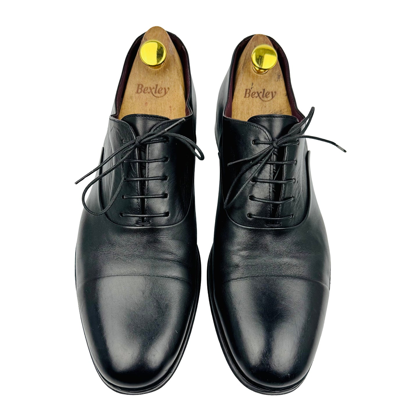 Hugo Boss Men's Black Leather Italian Oxfords (Size 44)