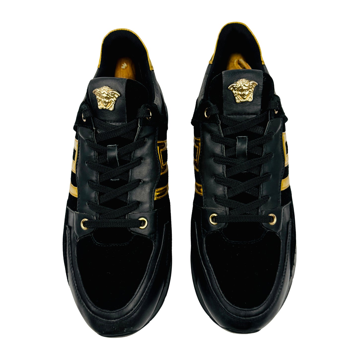 Versace Men's Greek Key Black Shoes (Size 42/42.5) - DSU5638