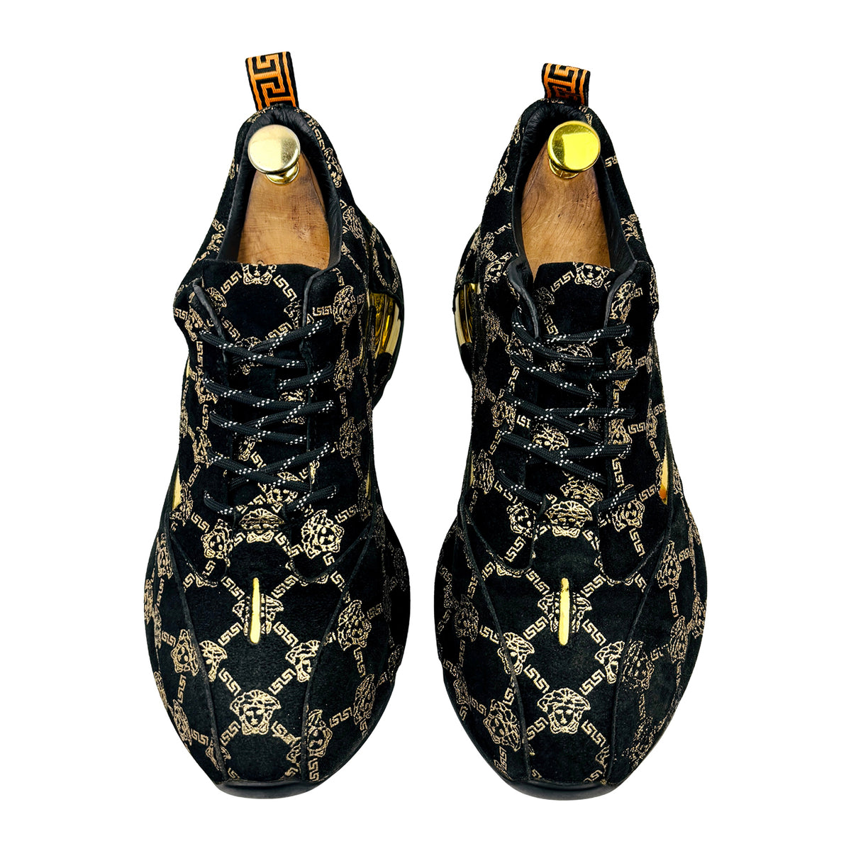 Versace Men's 'Black Metallic Gold' Sneakers (Size 42)