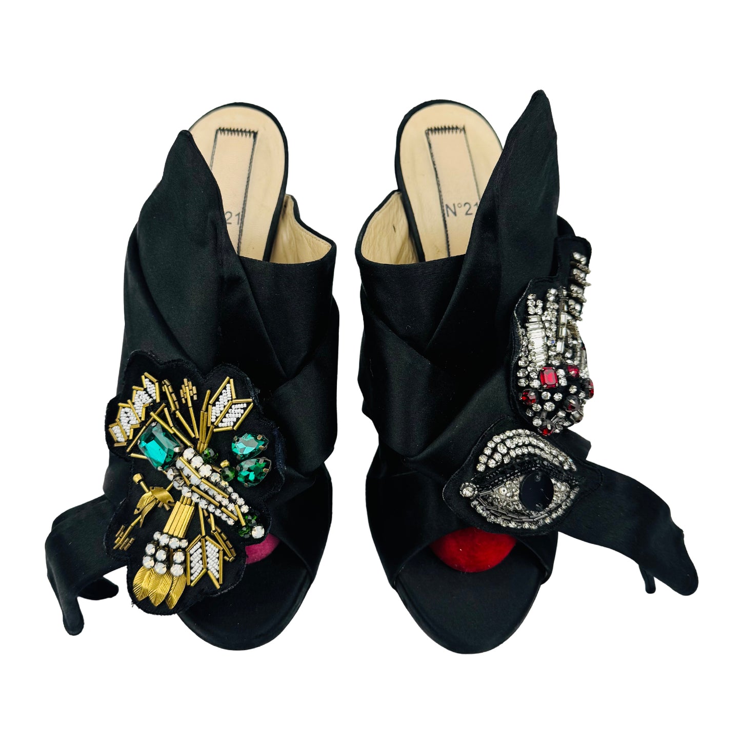 N°21 Women's Ronny Black Satin Heels (Size 41)