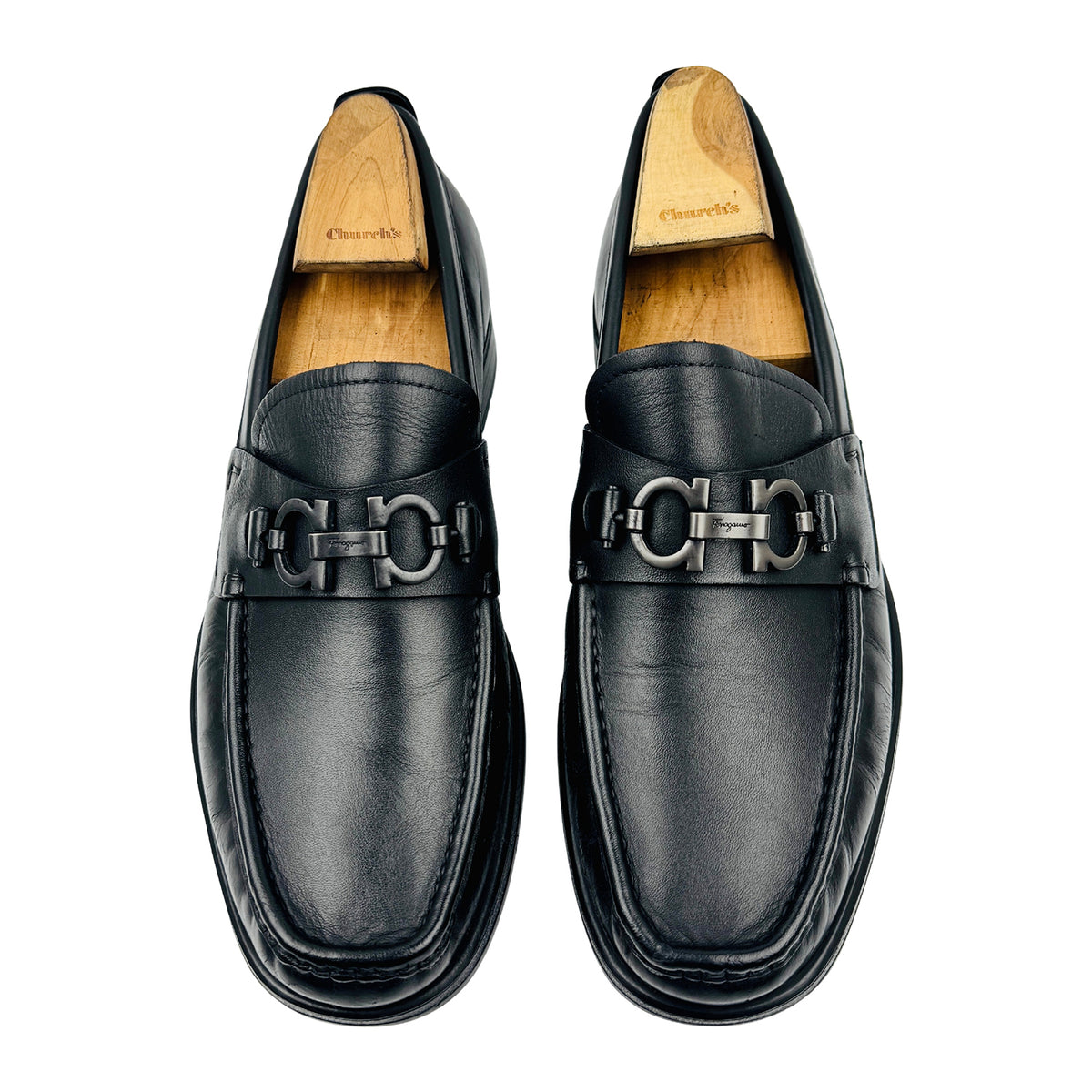 Salvatore Ferragamo David Black Loafers (Size 43)