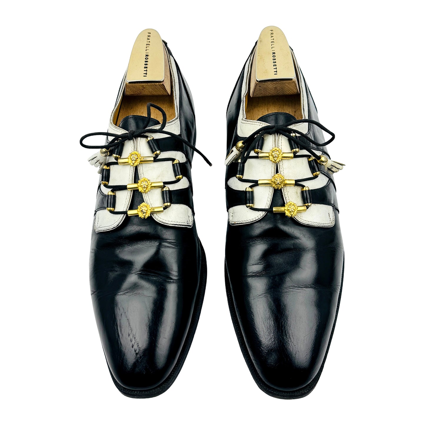 Mauri 'Black White' Gold Ornamented Shoes (Size 44/44.5)