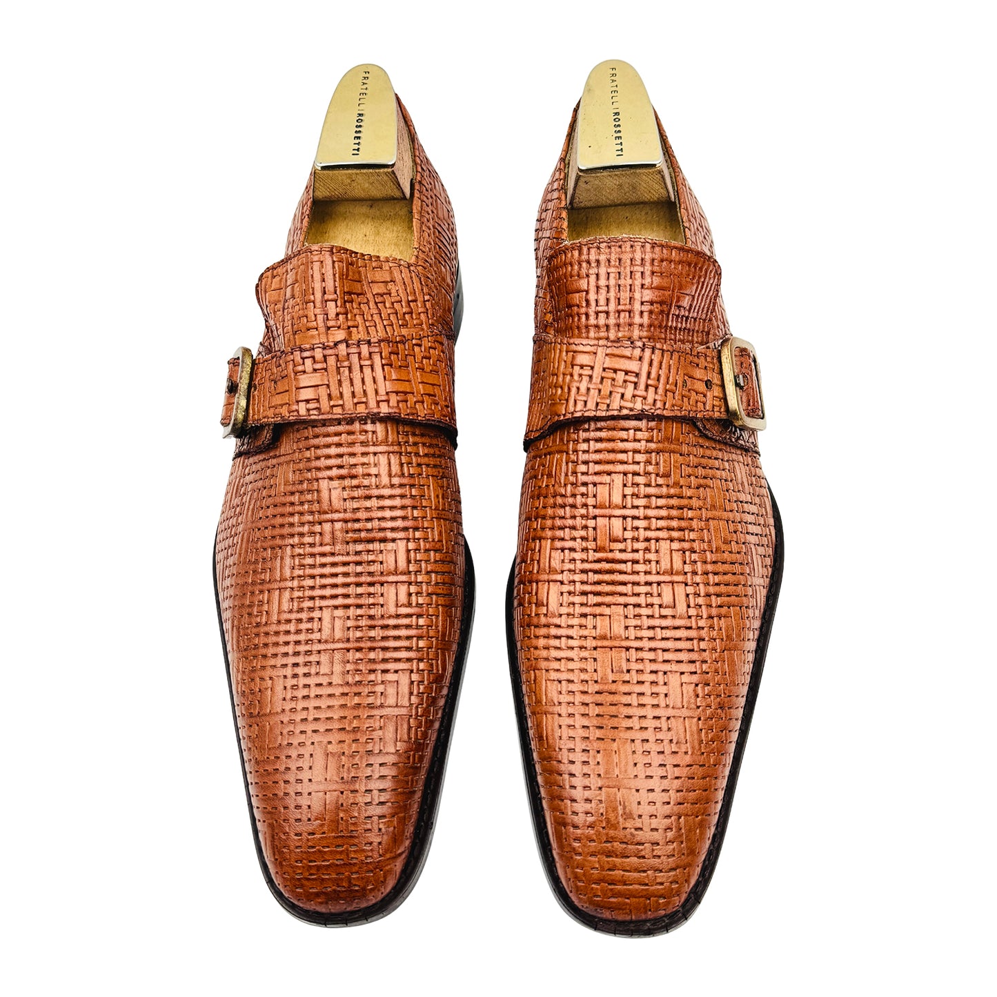 J.M. Weston Basket-Weave Monk-Strap Derby Shoes (Size 45/45.5)