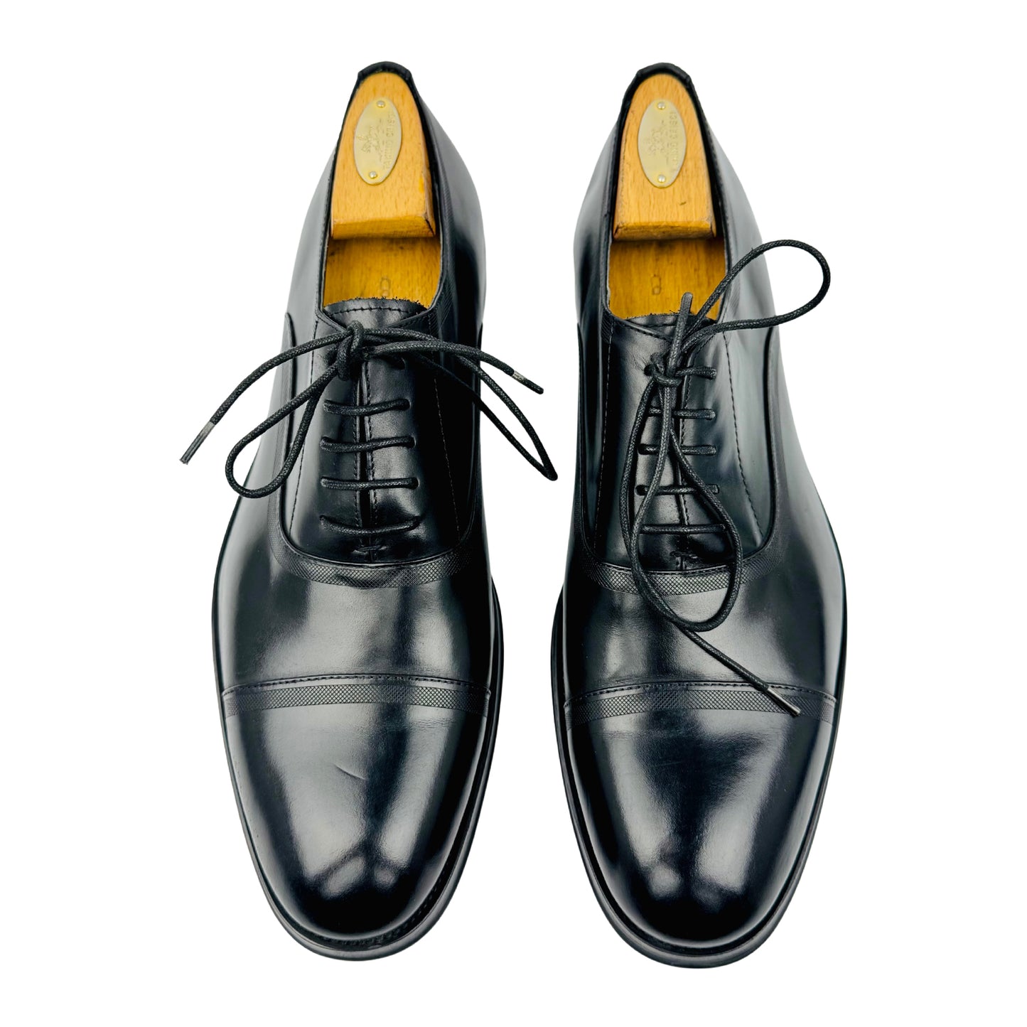 Duchini Men's Formal Black Leather Oxfords (Size 44)