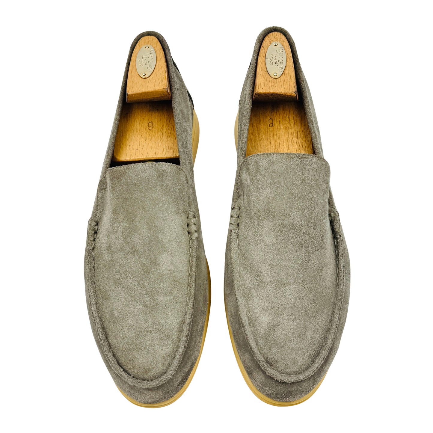 Loro Piana Summer Walk Grey Loafers (Size 43)