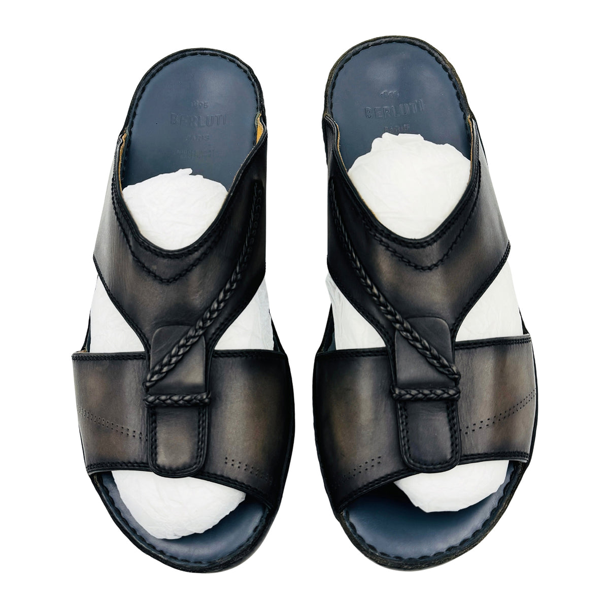 Berluti Men's Venezia Leather Slides (Size 44/44.5)