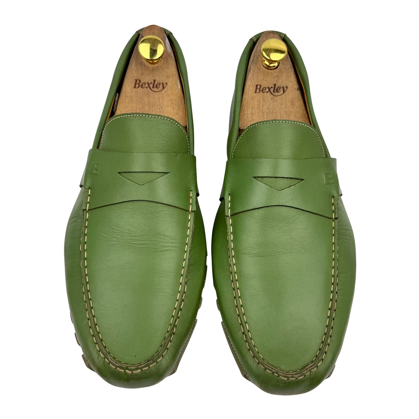 Bally Men's Saturno Green Leather Loafers (Size 46) - SATURNO-02