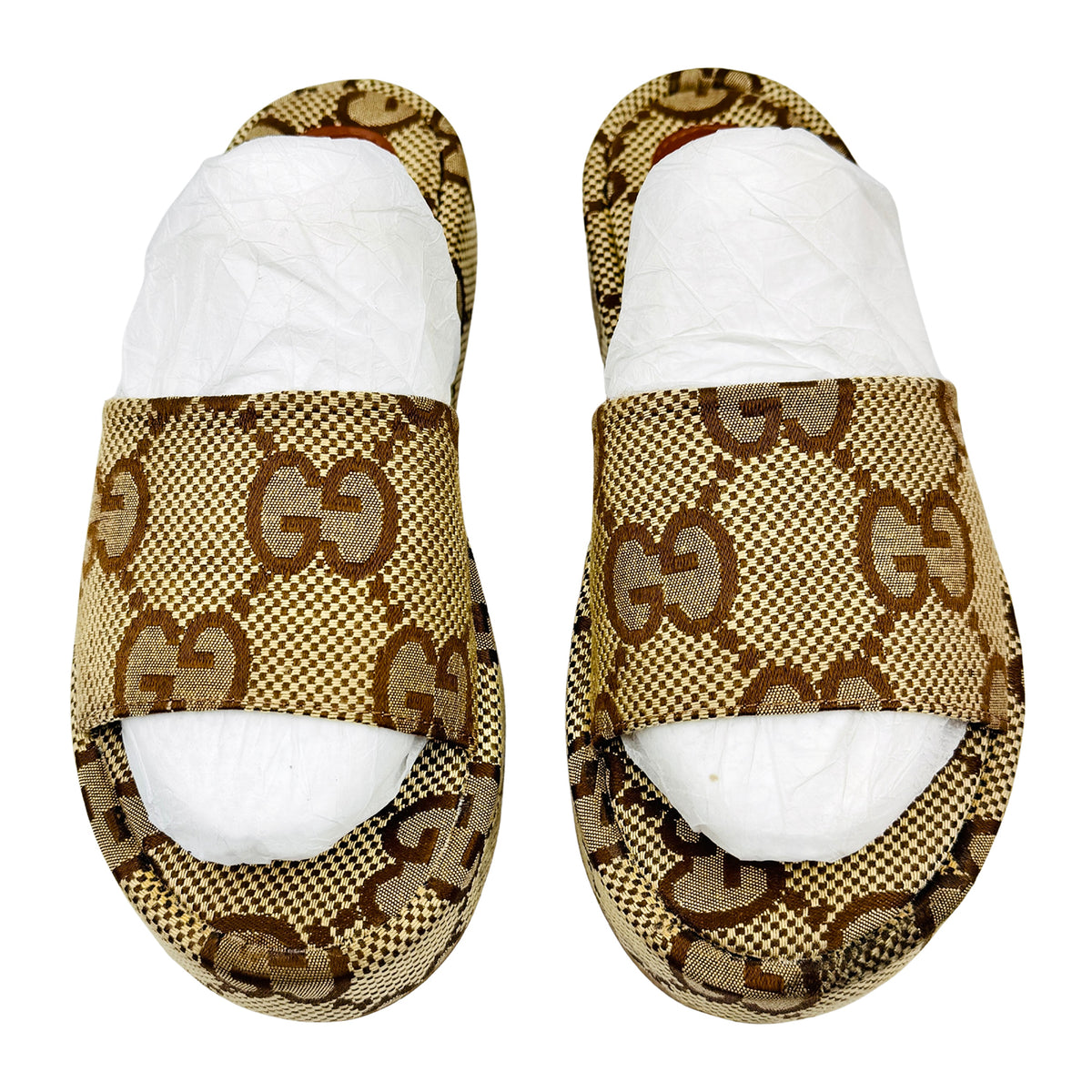 Gucci Angelina Maxi GG Canvas Slides (Size 40/40.5)