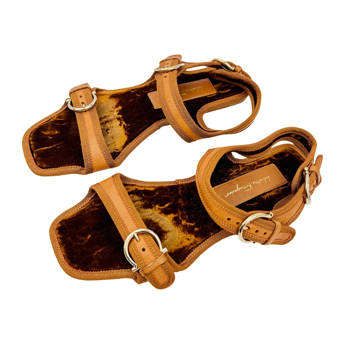Salvatore Ferragamo Brown Leather Sandals (Size 38/38.5)