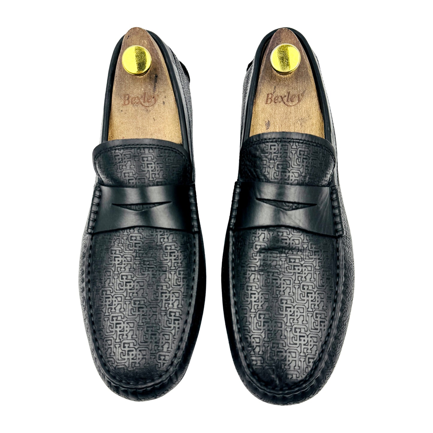 U.S. Polo Assn. Black Textured Leather Loafers (Size 43)