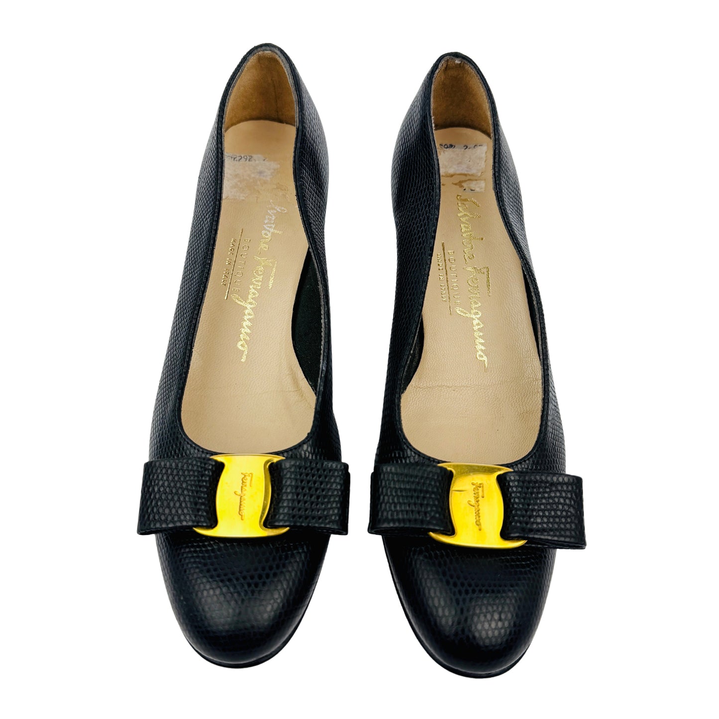 Salvatore Ferragamo Women's Vara Bow Grain Leather Pumps (Size 36)