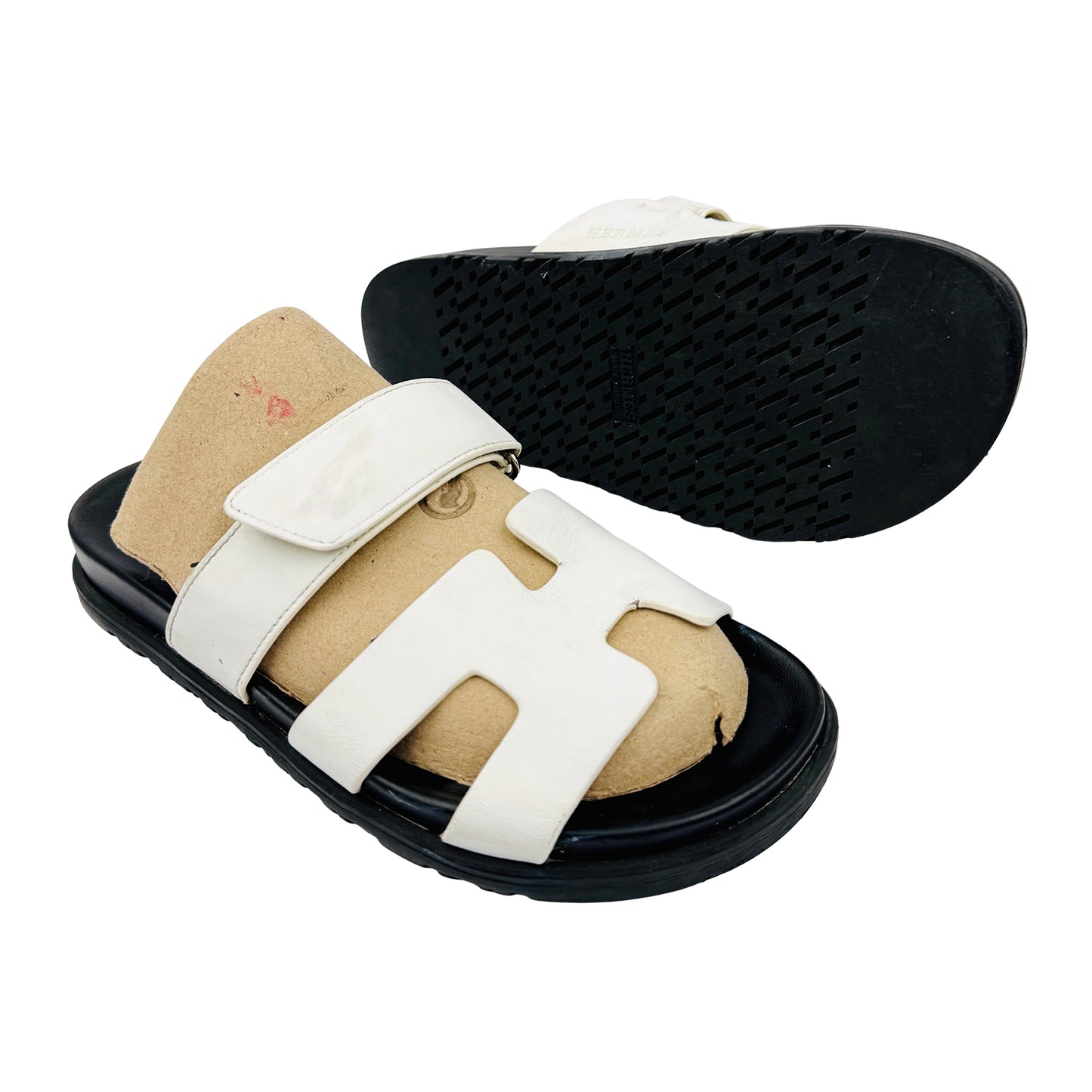 Hermes Chypre Black White Slippers (Size 38/39) - FR211114Z