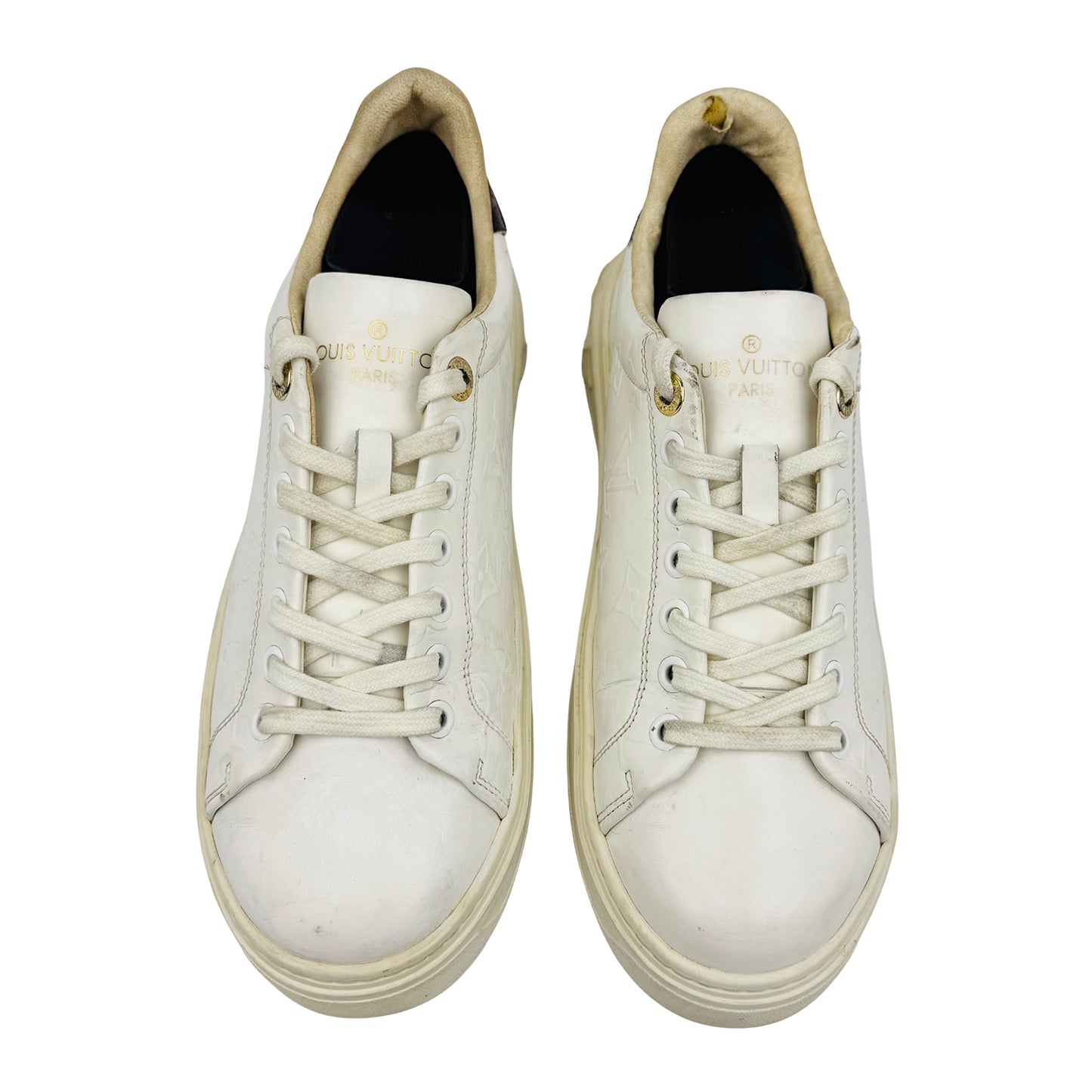 Louis Vuitton Time Out White Sneakers (Size 40/40.5)