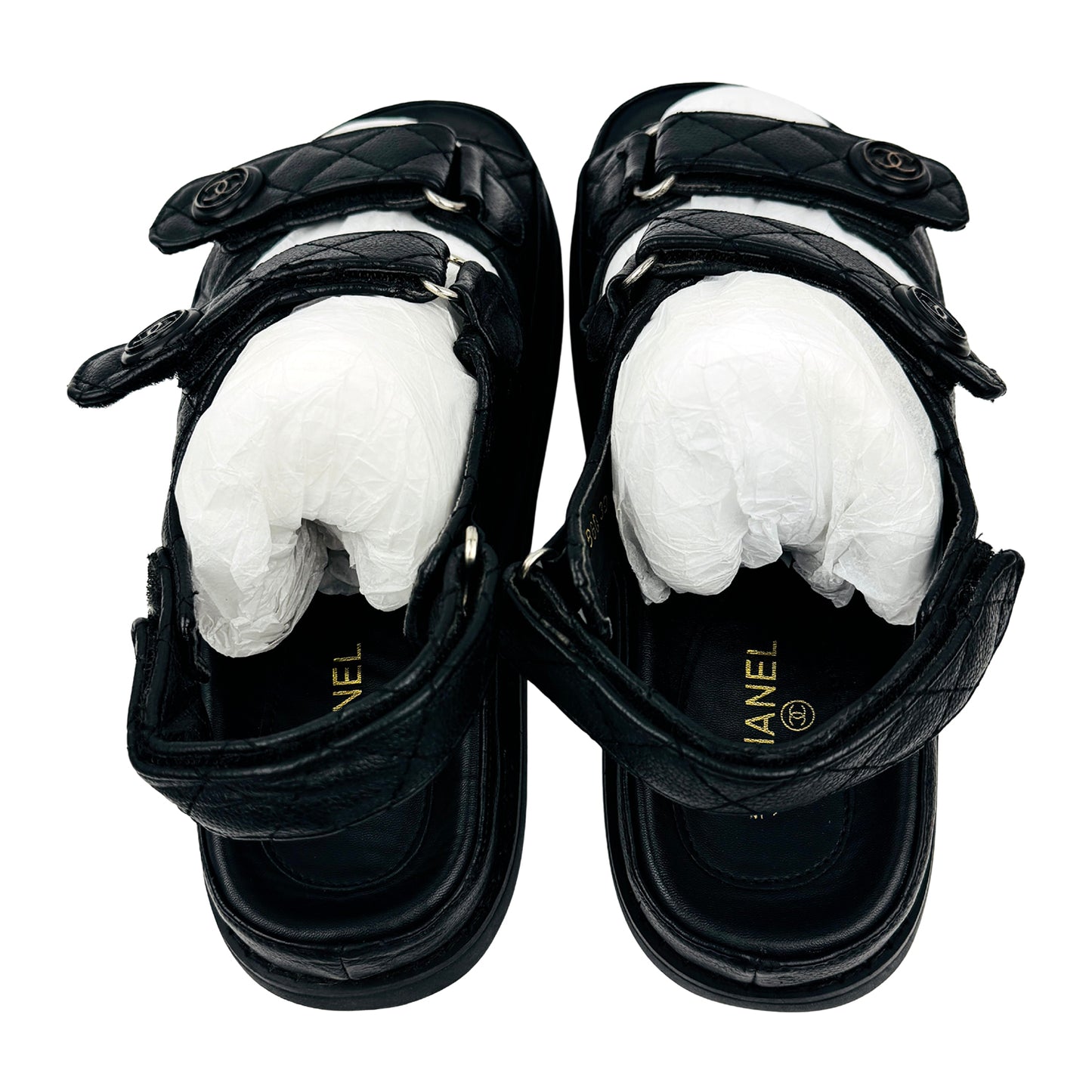 Chanel Quilted CC Velcro 'Dad' Sandals (Size 39)