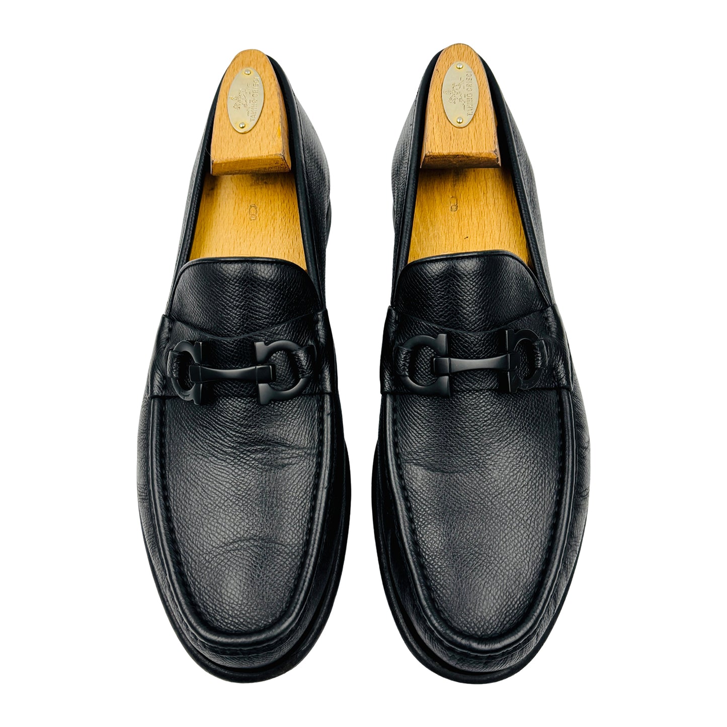 Salvatore Ferragamo Men's Black Gancini Bit Loafers (Size 42.5)