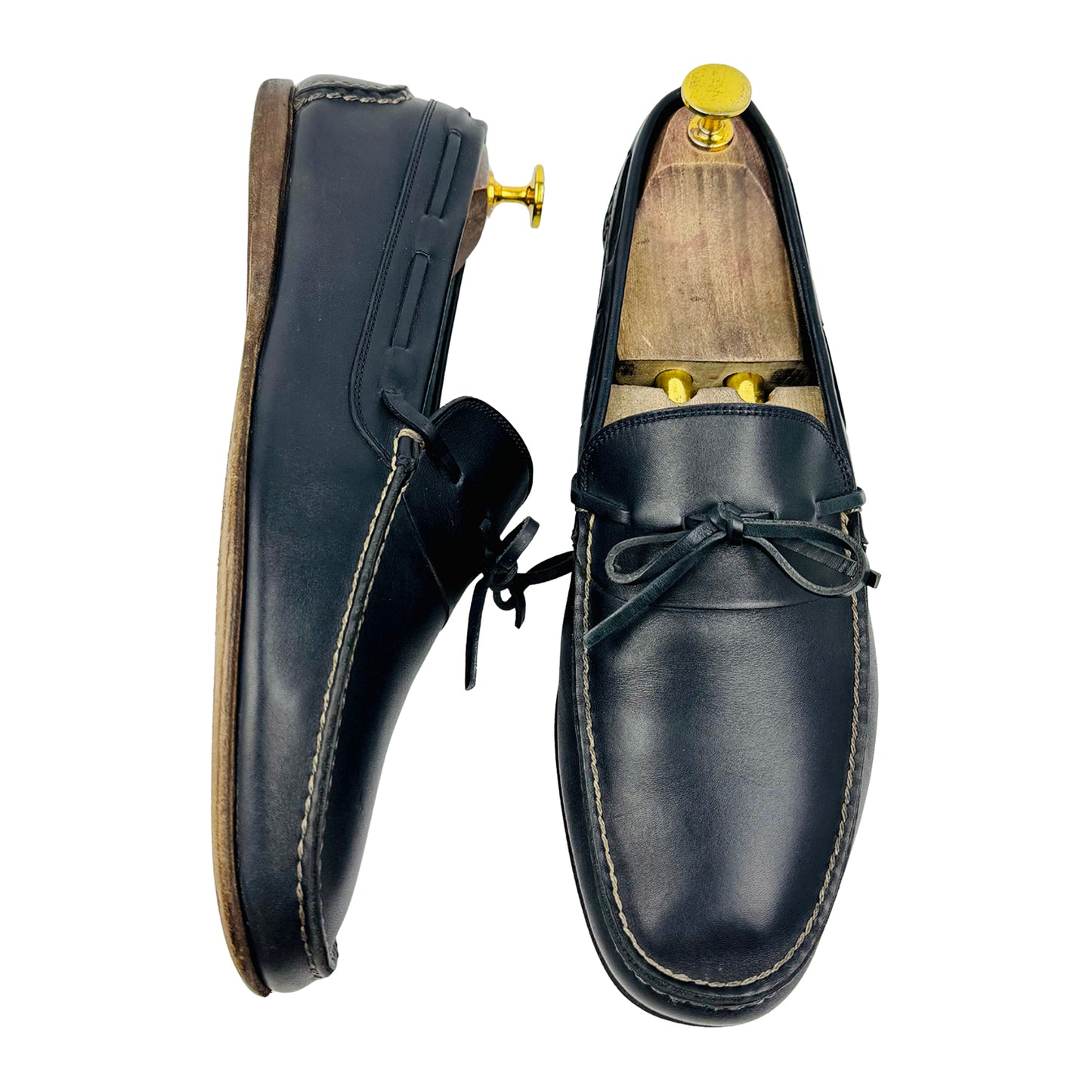 Hermès Men's Navy Blue Italian Loafers (Size 42)