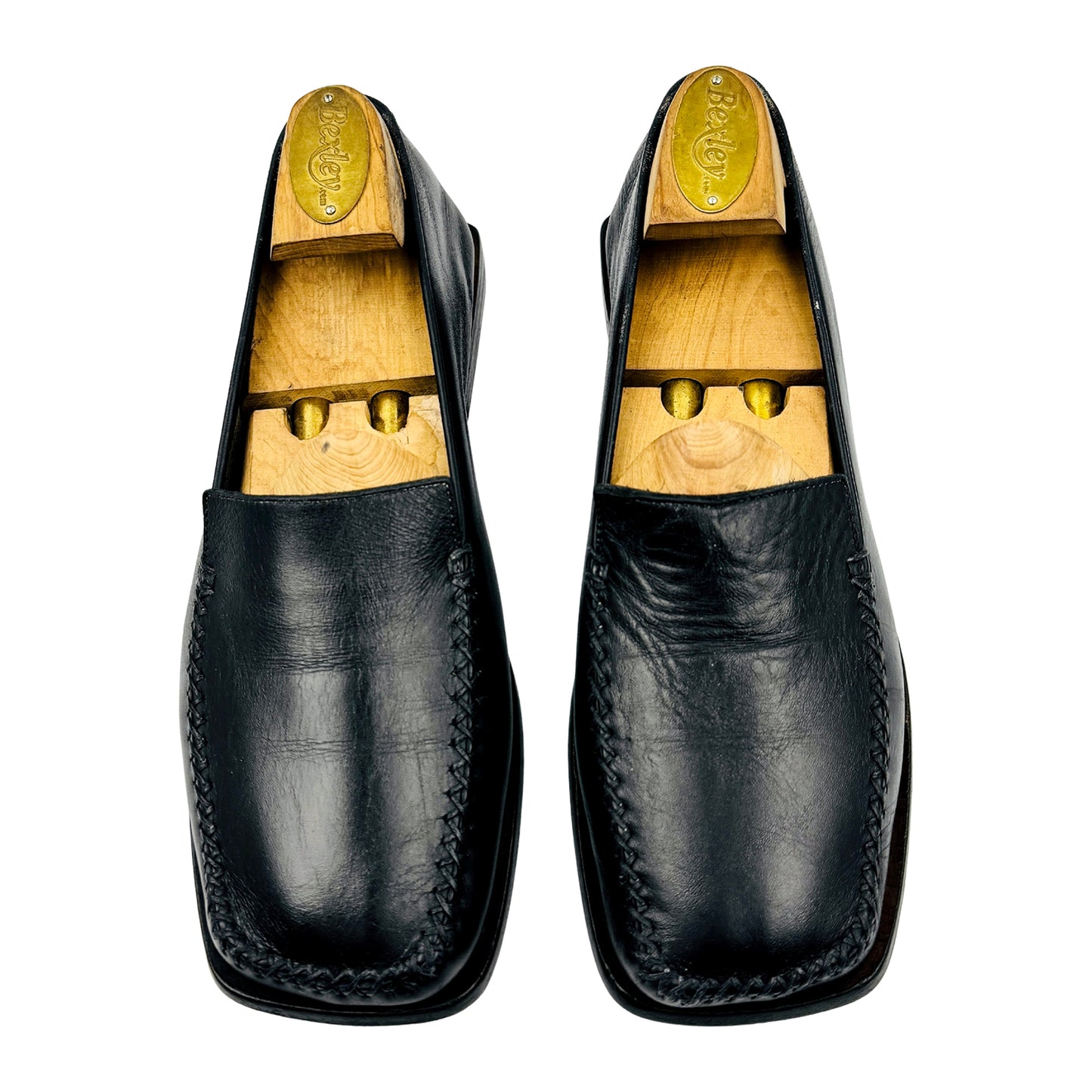 Louis Vuitton Men's Black Leather Loafers (Size 38)