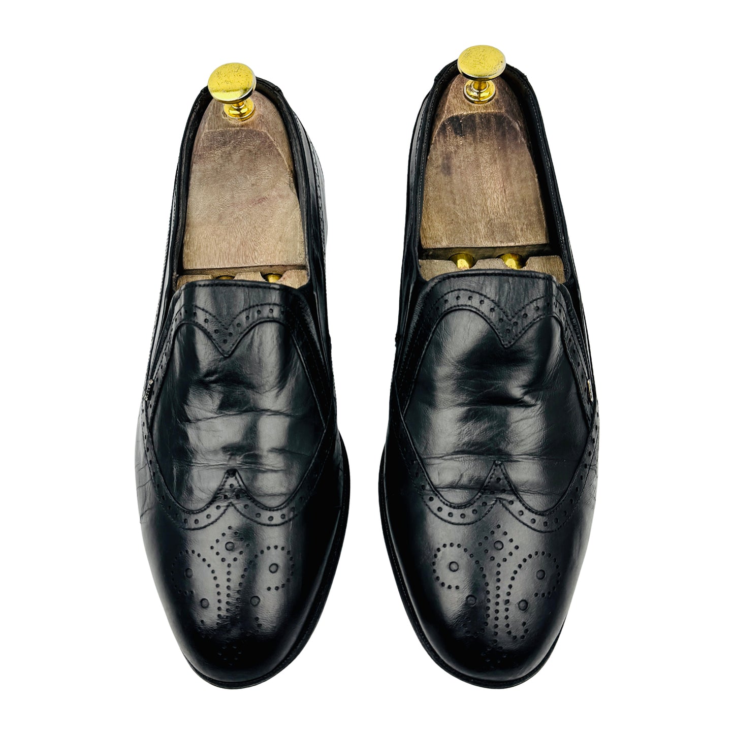 Bally Men's Black Leather Wingtip Loafers (Size 42)