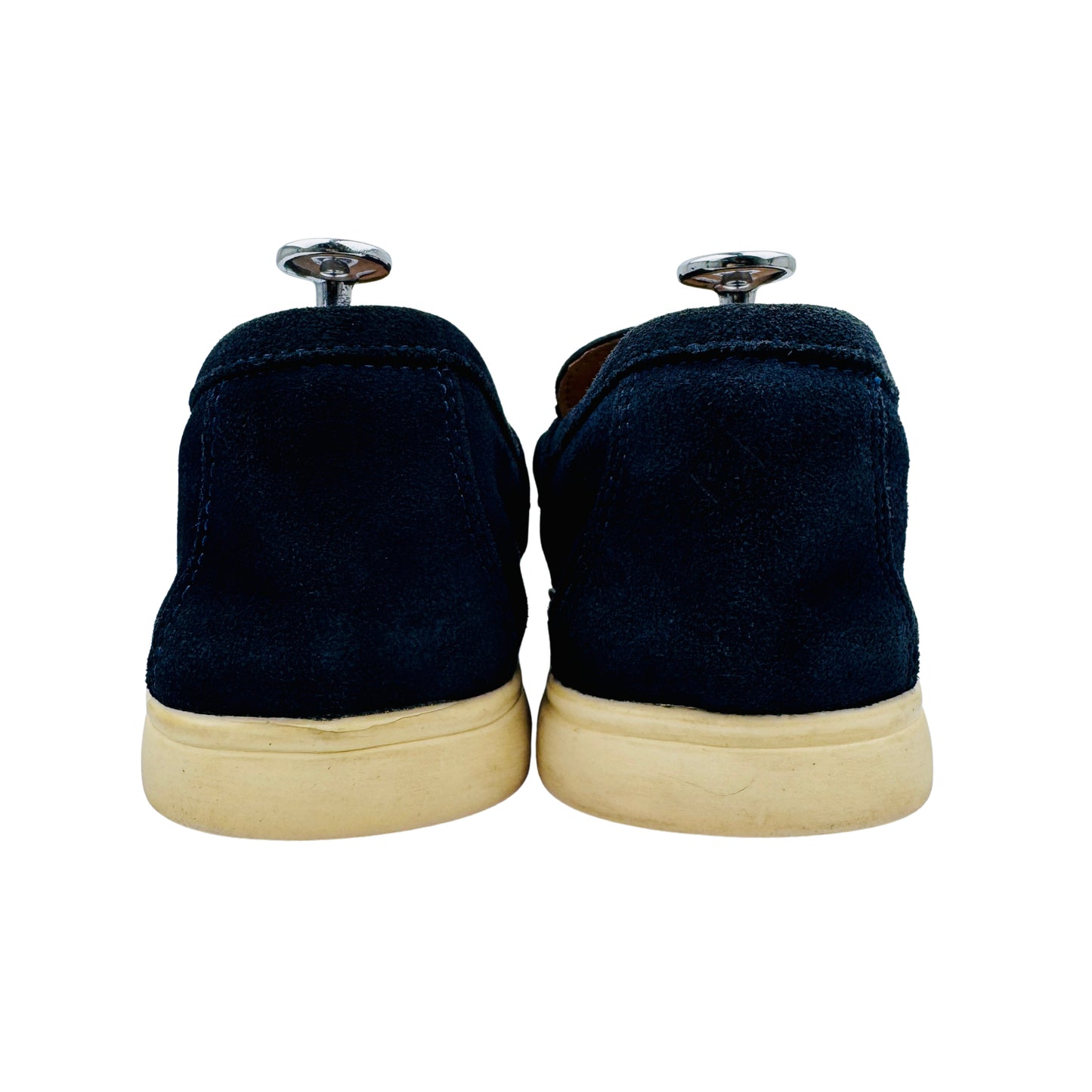 Loro Piana Summer Charms Walk Navy Loafers (Size 45) - H18068