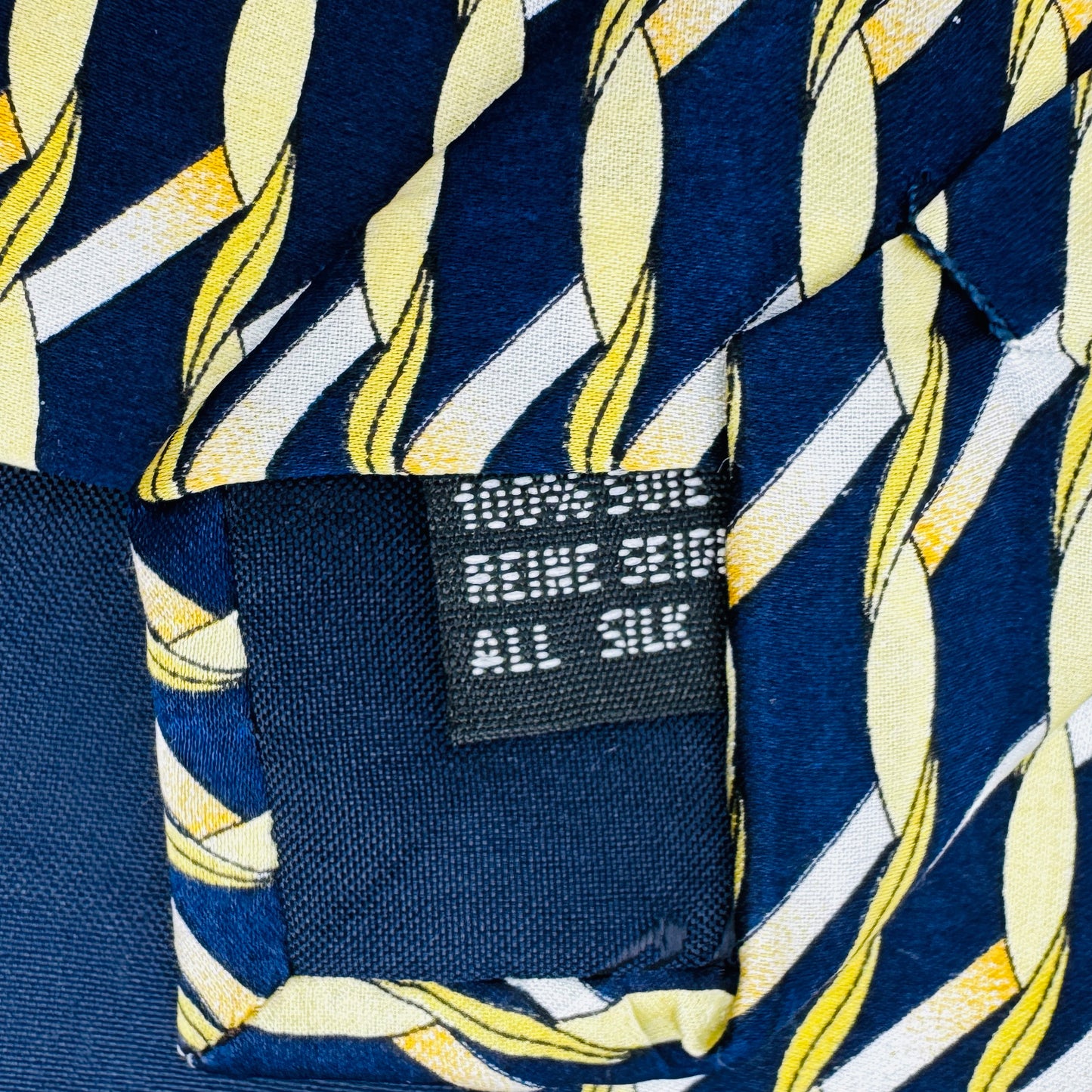 Versace Navy Blue 'Rope Pattern' Tie (Size Regular)