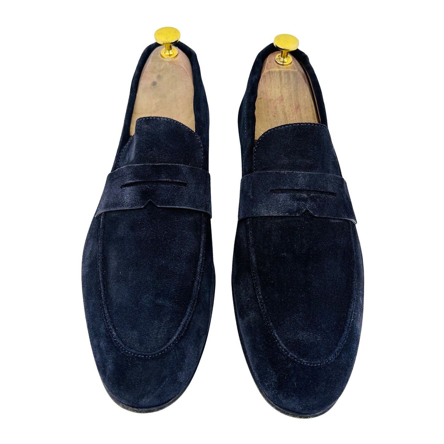 Moreschi Men's Baku Blue Suede Loafer (Size 43.5)