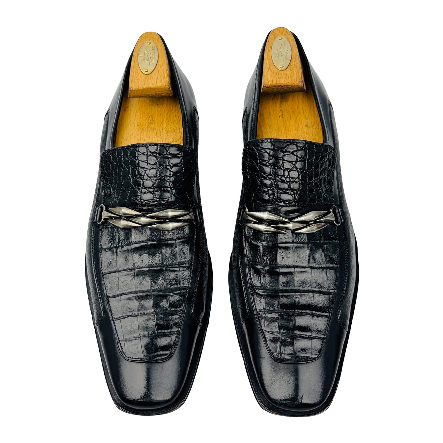 Mezlan Men's Black Alligator Leather Loafers (Size 44)